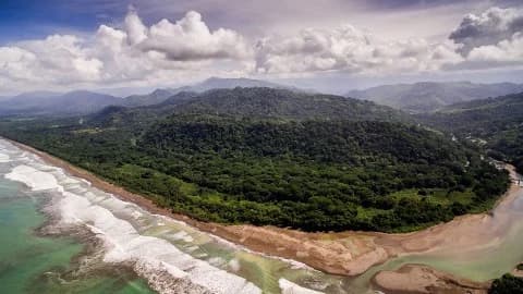 Present-day color aerial of the refuge. Pair with 1972 b&w for reforestation arc.